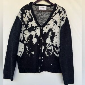 NOMANUAL PPS HAIRY CARDIGAN  SWEATER BLACK SIZE‎ S